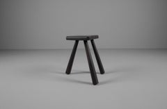 Mid-Century Modern oak work stool from the French province, 1960s.