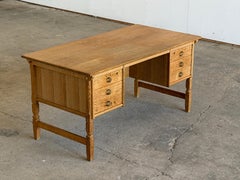 Mid Century Modern Oak Writing Desk by Henning Kjærnulf, 1960s