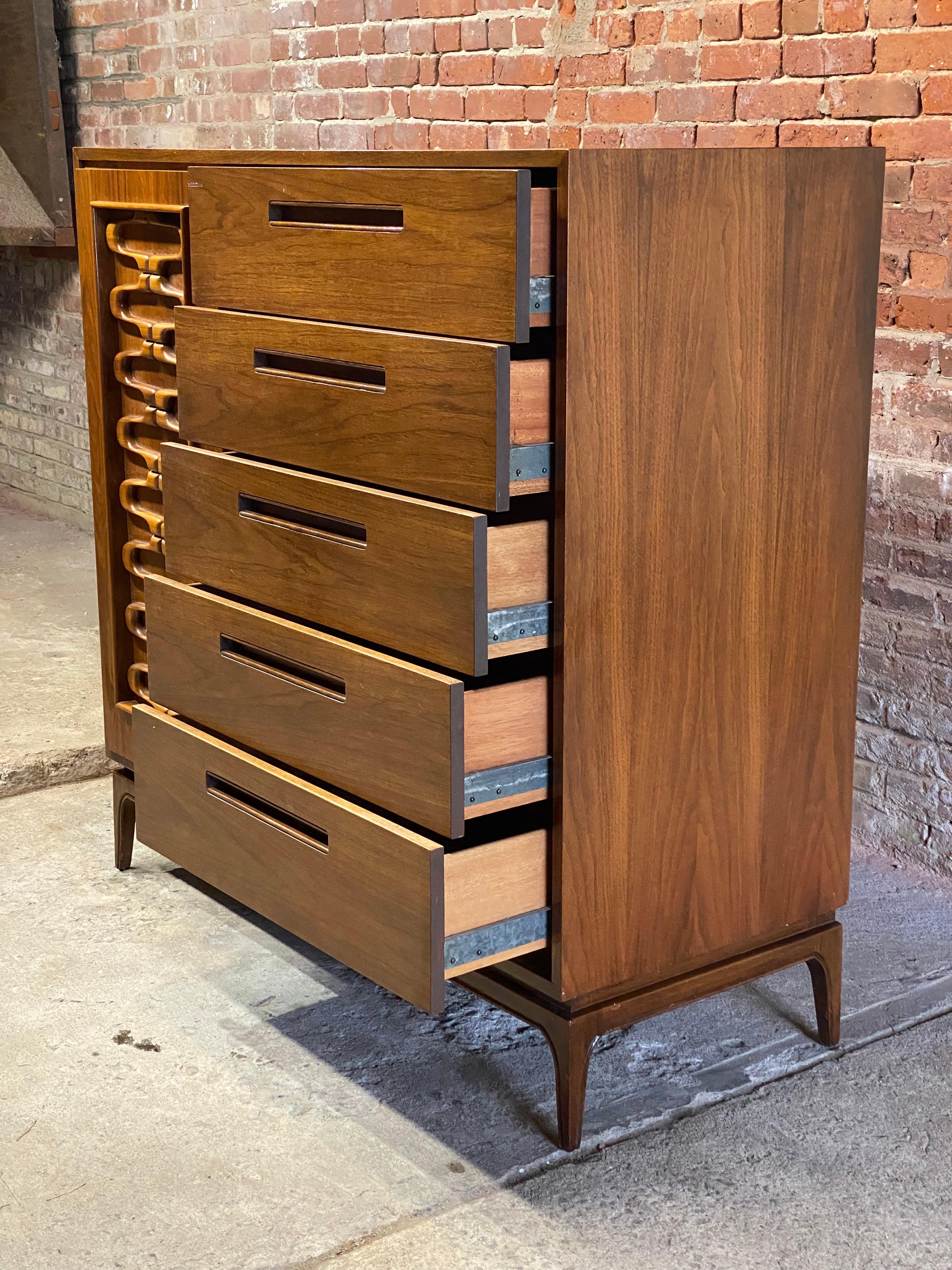 Mid-Century Modern Oceanic Style Walnut Dresser 2