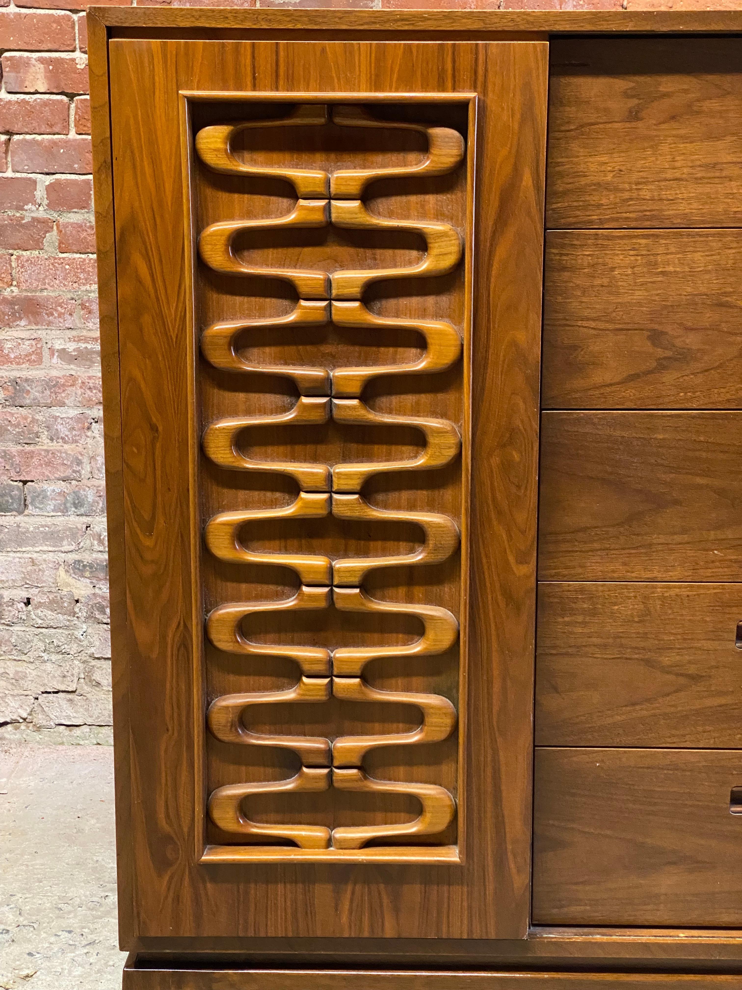 Mid-Century Modern Oceanic Style Walnut Dresser 3