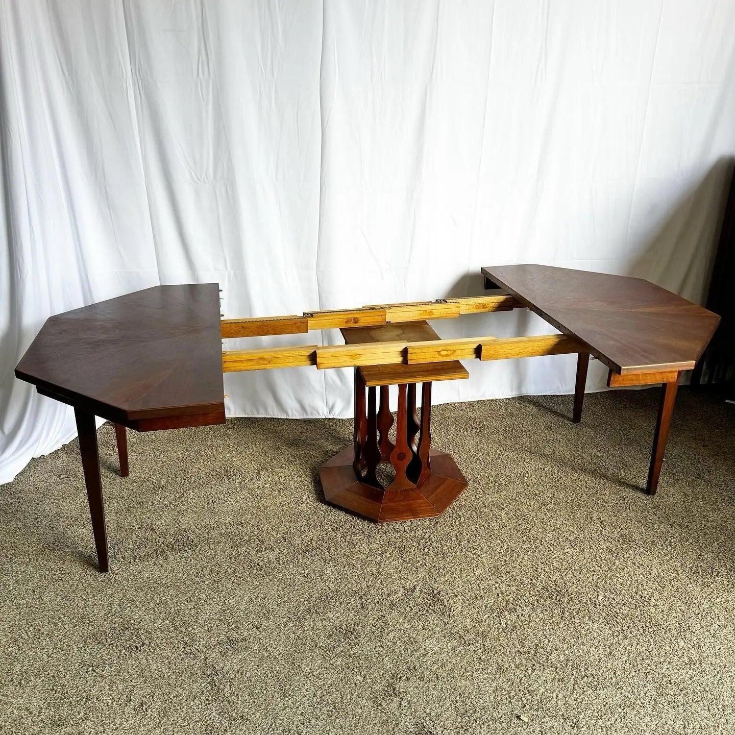 Mid Century Modern Octagonal Dining Table by Foster McDavid Inc - 3 Leaves 2
