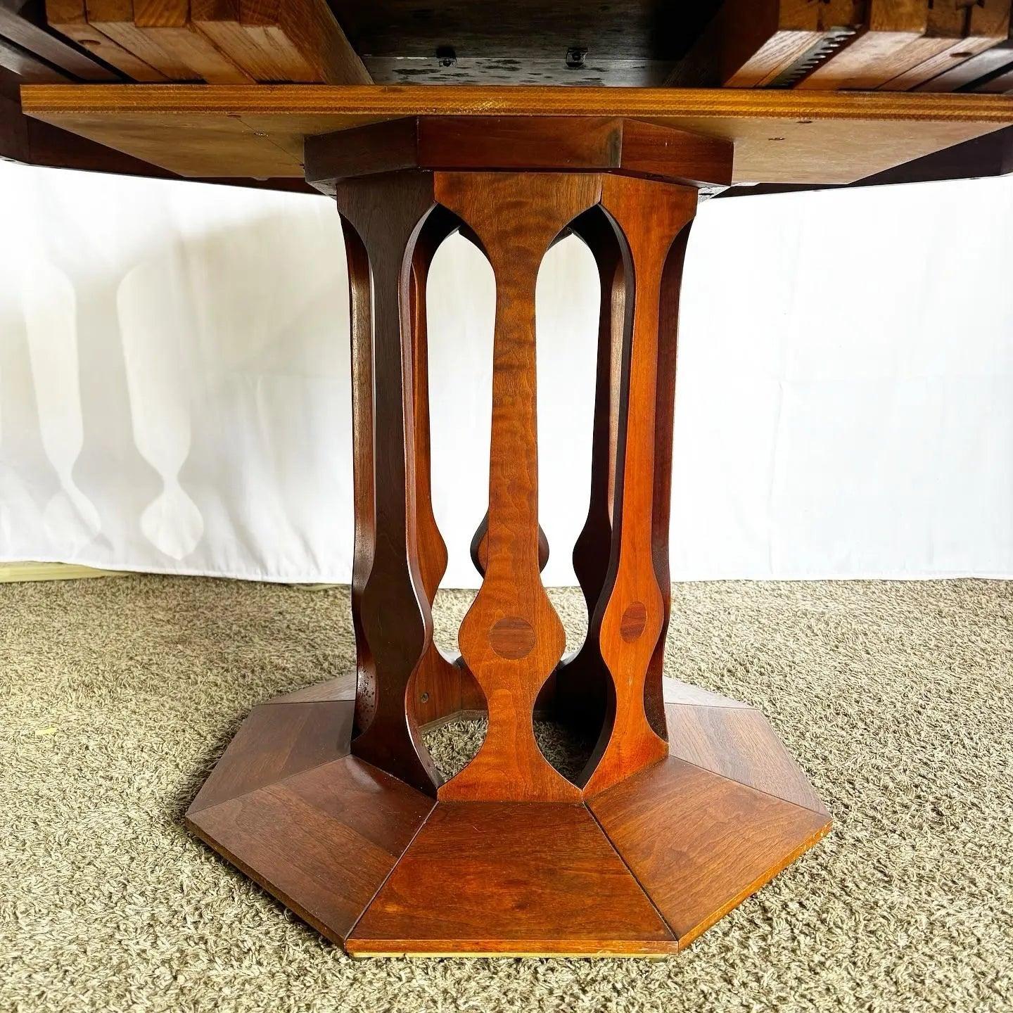 Mid Century Modern Octagonal Dining Table by Foster McDavid Inc - 3 Leaves 3