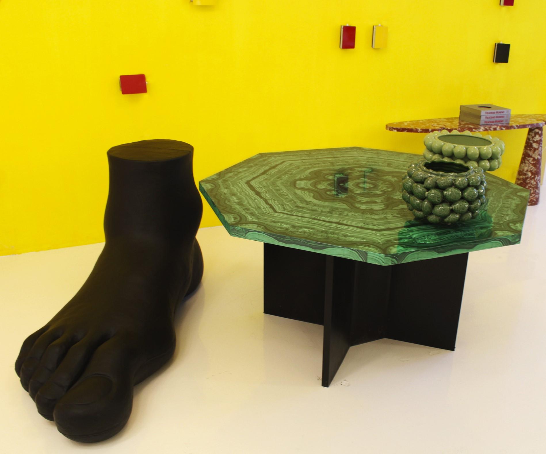 Tavolo ottagonale ottagonale di malachite del Mid Century Modern, Italia, anni '70 5
