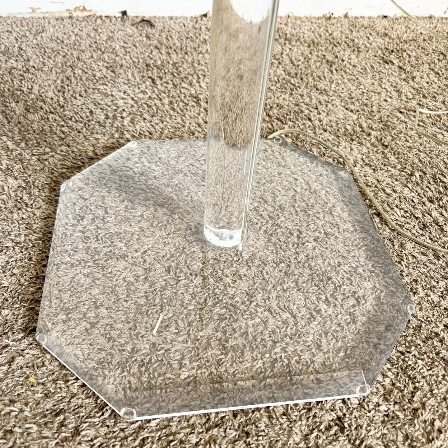 Mid Century Modern Octagonal Lucite Side Table/Floor Lamp For Sale 1