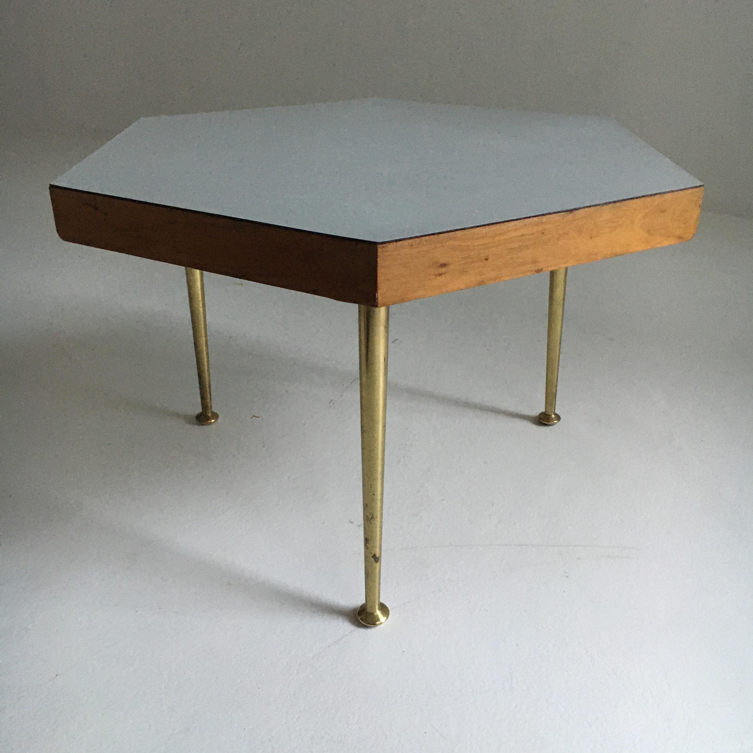 Mid-Century Modern Octagonal Side Table With Formica Top, Austria 1950 12