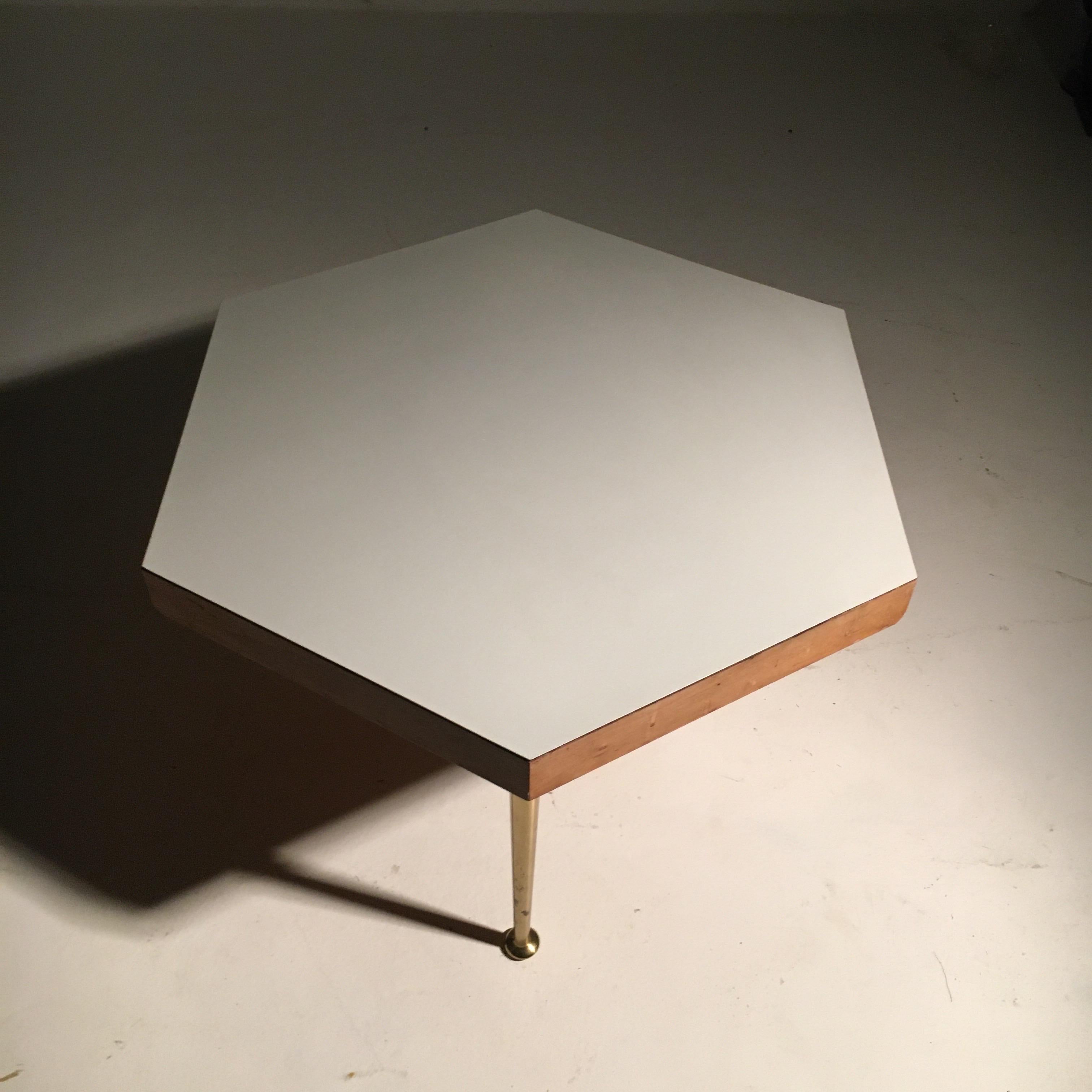 Mid-Century Modern Octagonal Side Table With Formica Top, Austria 1950 14