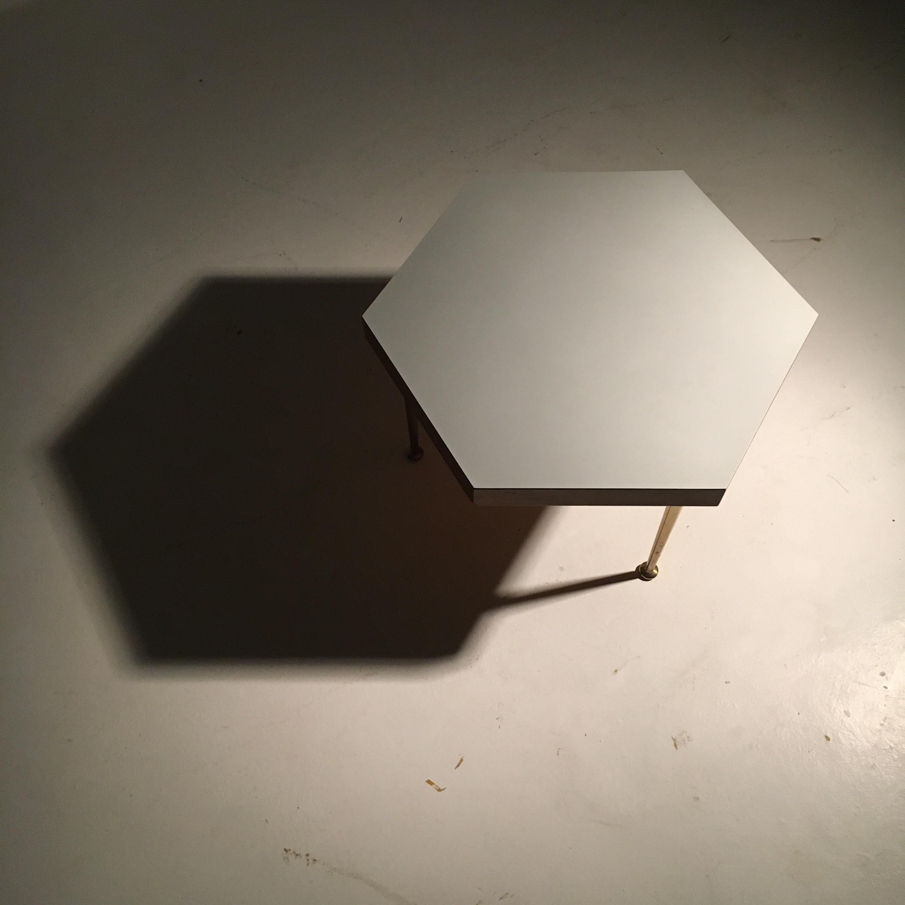 Mid-Century Modern Octagonal Side Table With Formica Top, Austria 1950 15