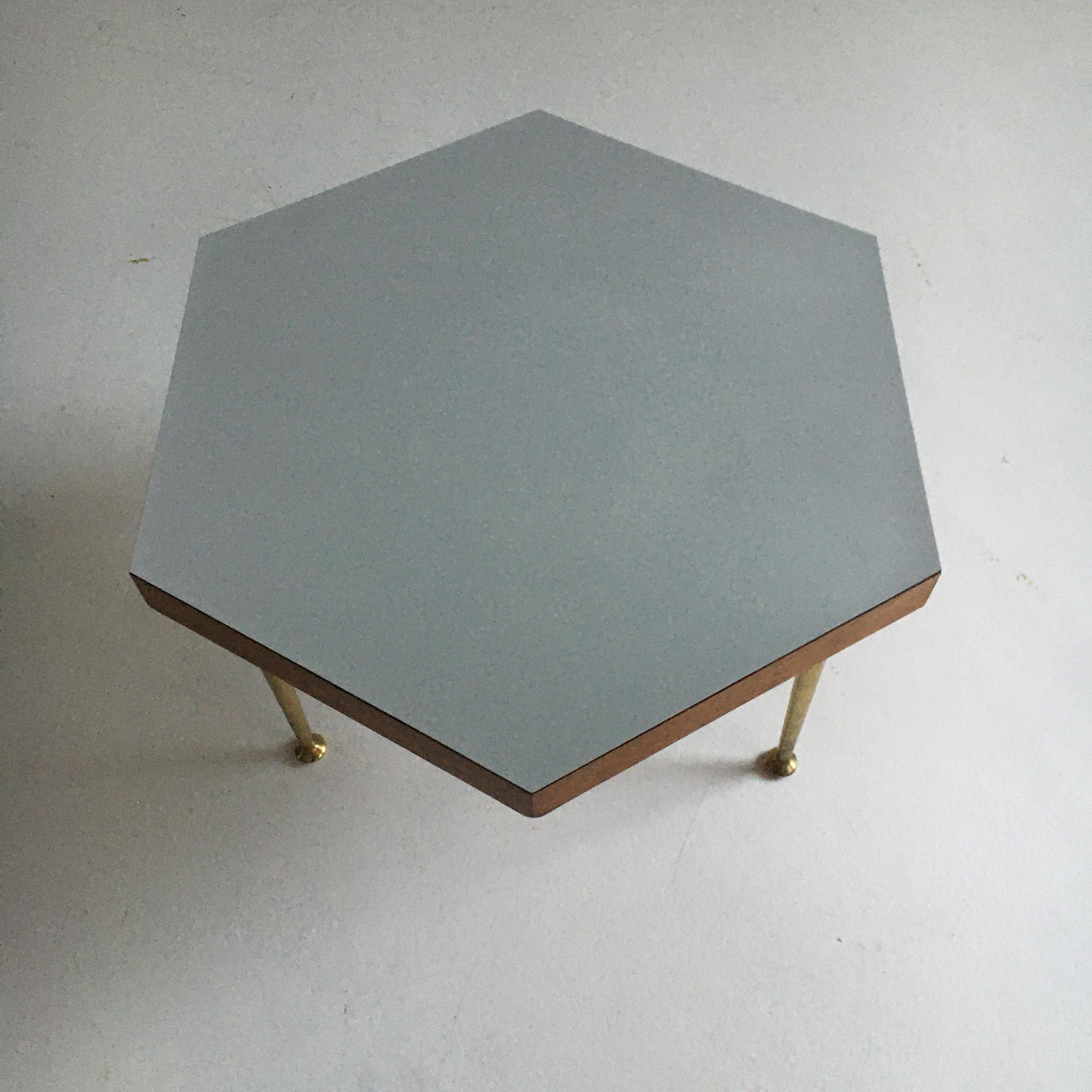 Mid-20th Century Mid-Century Modern Octagonal Side Table With Formica Top, Austria 1950