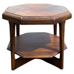 Mid-Century Modern Octagonal Two Tiered Side End Table Adrian Pearsall for Lane