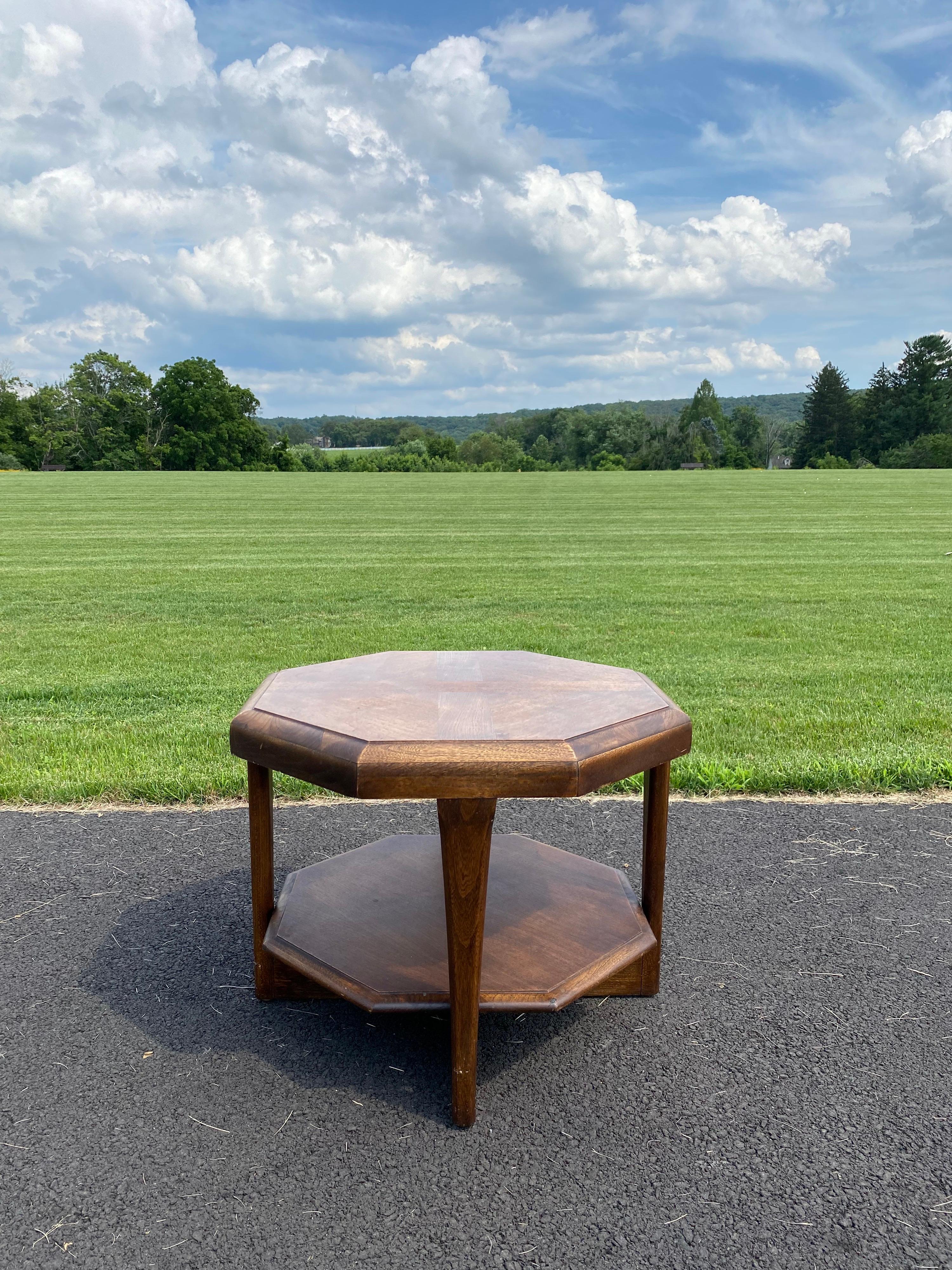 mid century octagon end table