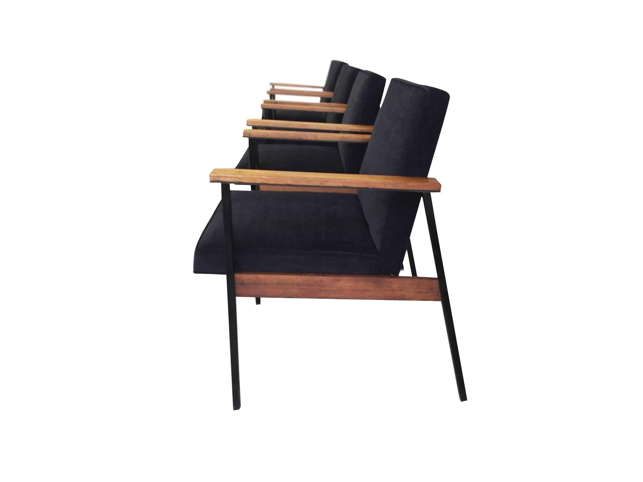 American Mid-Century Modern Office Chairs Attributed to Paul McCobb, a Set of Four