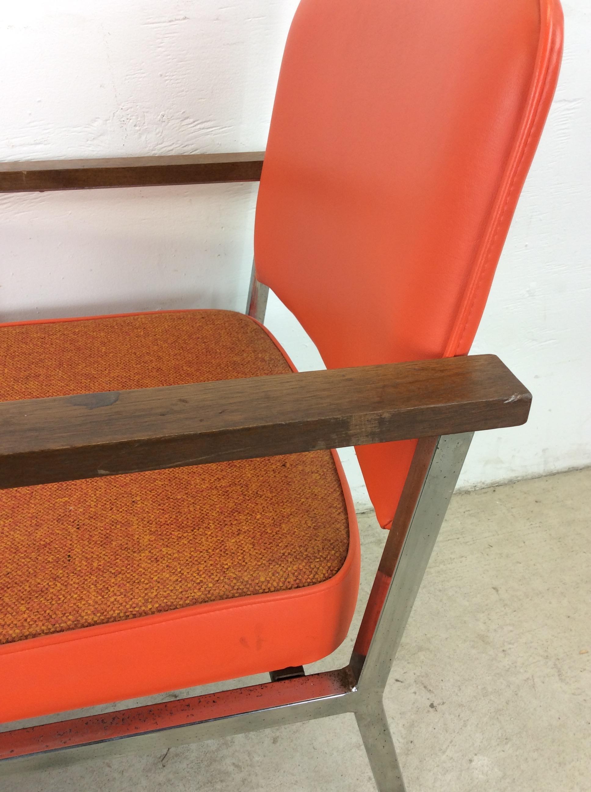 Mid-Century Modern Mid Century Modern Office Chairs with Vintage Orange Vinyl Upholstery For Sale