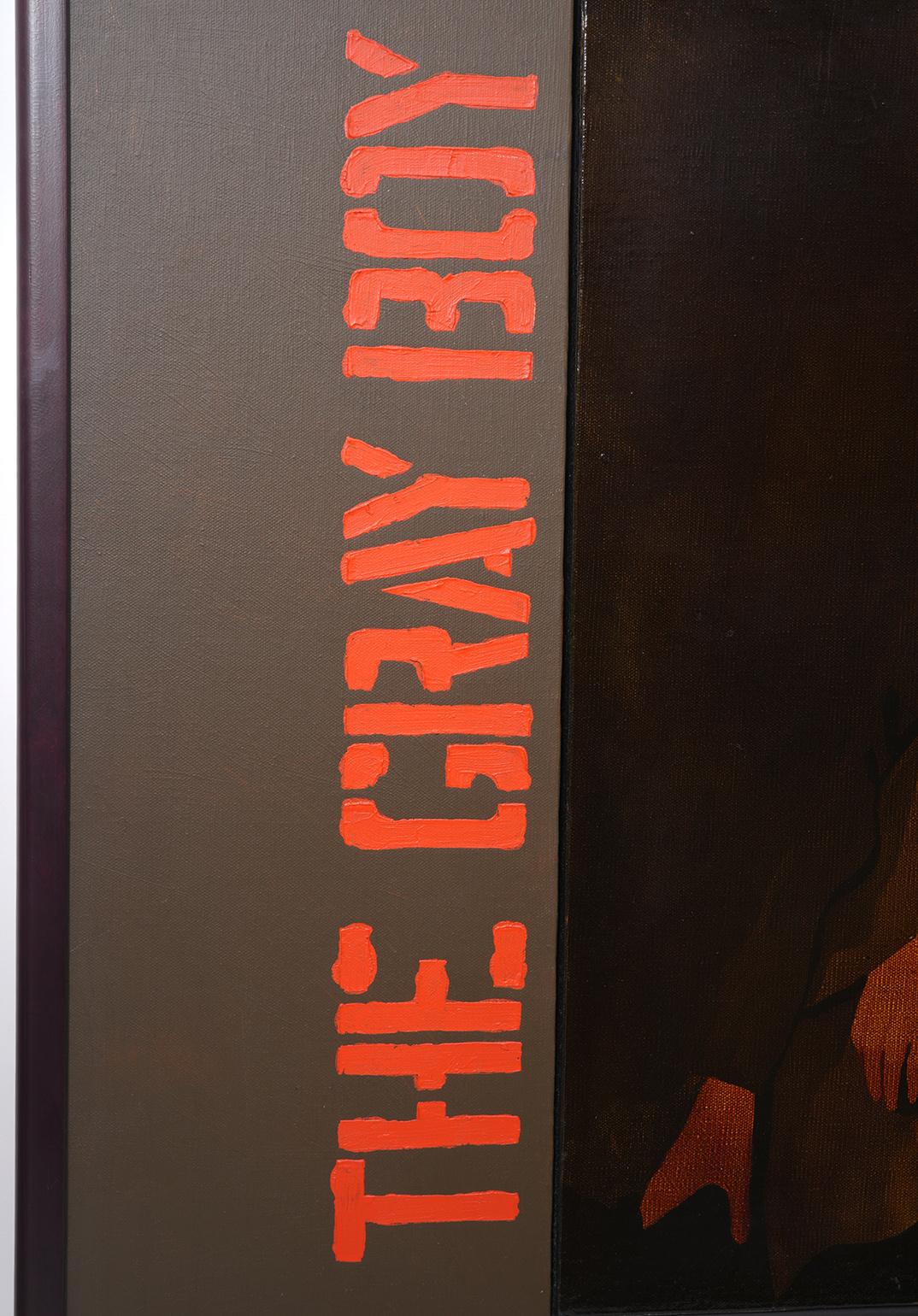Mid Century Modern Oil Painting by Bunn Gray 1969 'The Gray Boy' In Good Condition In Ft. Lauderdale, FL
