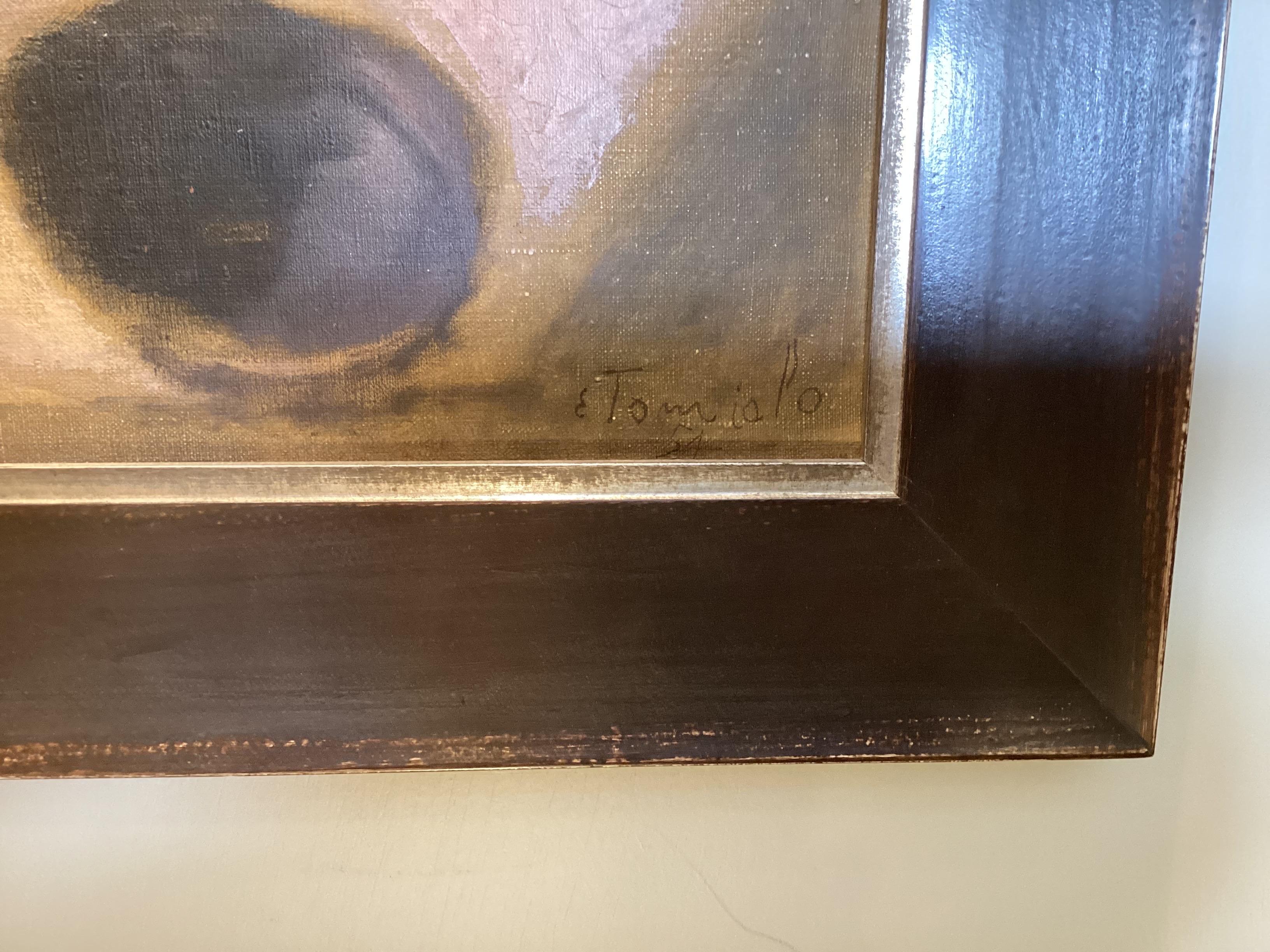 Unknown Mid-Century Modern Oil Painting By Tomialo For Sale