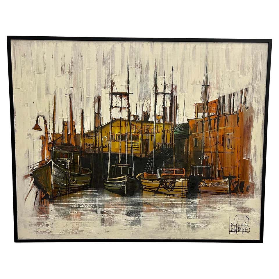 MidCentury Modern Lee Reynolds Cityscape Painting at 1stDibs mid