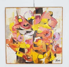 Mid-Century Modern Oil Painting on Canvas, Signed B. Cooke