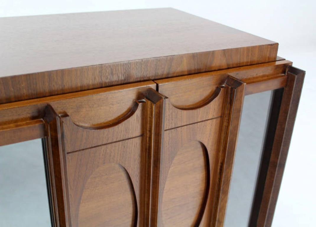 Mid-Century Modern Mid Century Modern Oiled Walnut Brutalist  Night Stand End Table Double Door  For Sale