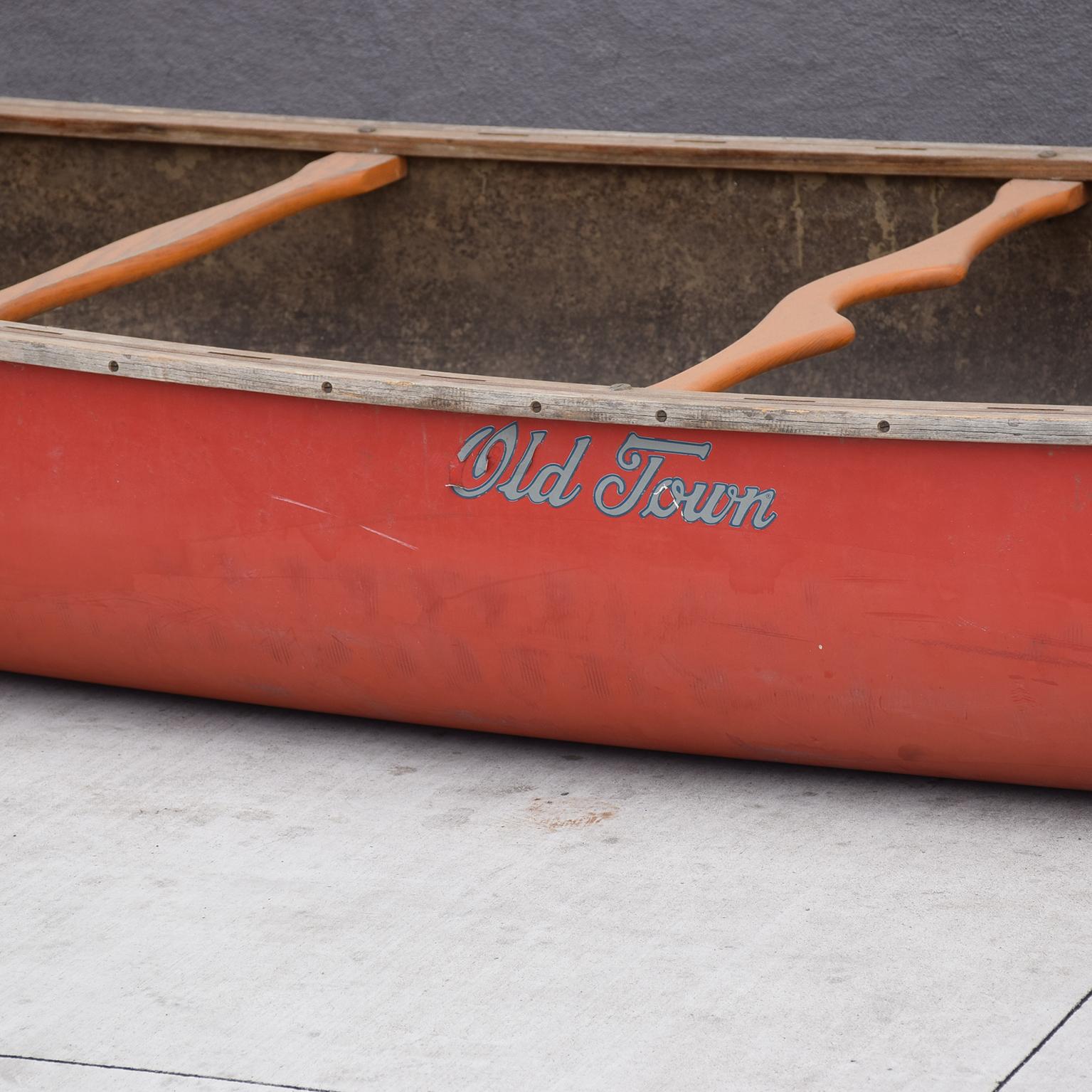 Mid-Century Modern Old Town Red Canoe Kayak 3