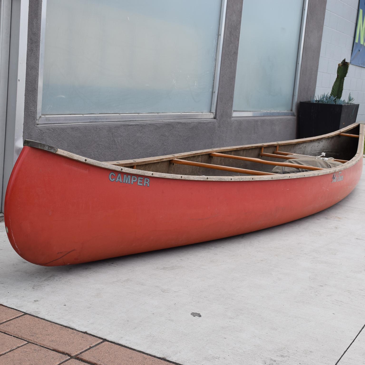 Mid-Century Modern Old Town Red Canoe Kayak In Fair Condition In Chula Vista, CA