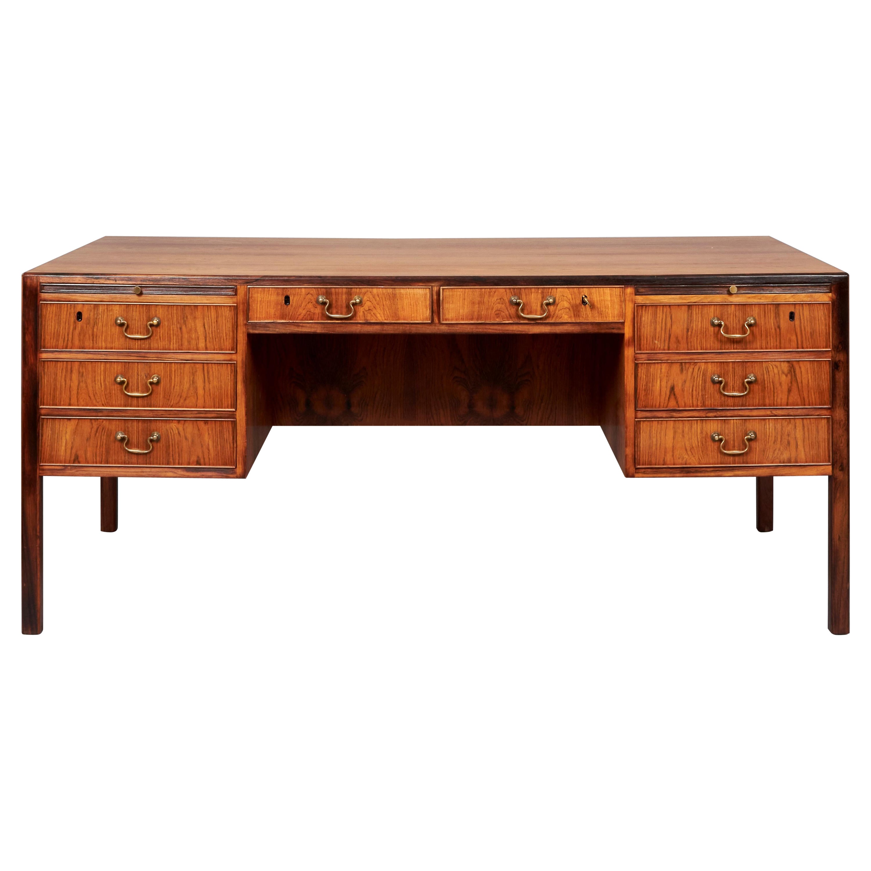 Mid-Century Modern Ole Wanscher Rosewood Executive Desk
