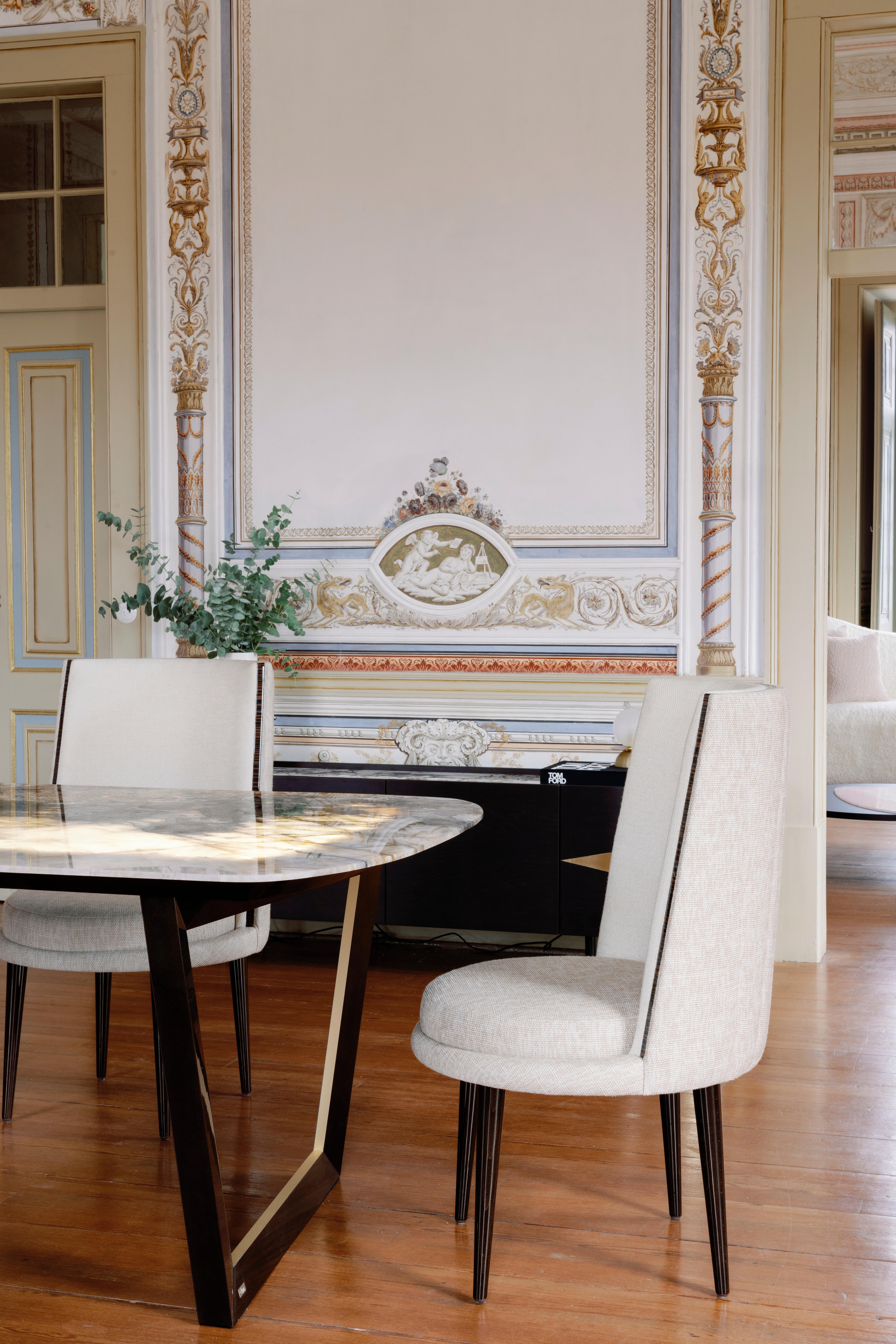 Table de salle à manger Olisippo moderne du milieu du siècle, laiton, Oak Oak, Handmade by Greenapple en vente 8