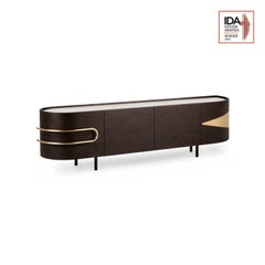 Mid-Century Modern Olival Marble TV Cabinet, Calacatta Bianco, by Greenapple