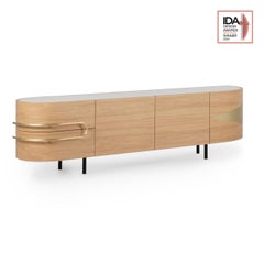 Mid-Century Modern Olival Marble TV Cabinet, Sideboard, Handmade by Greenapple