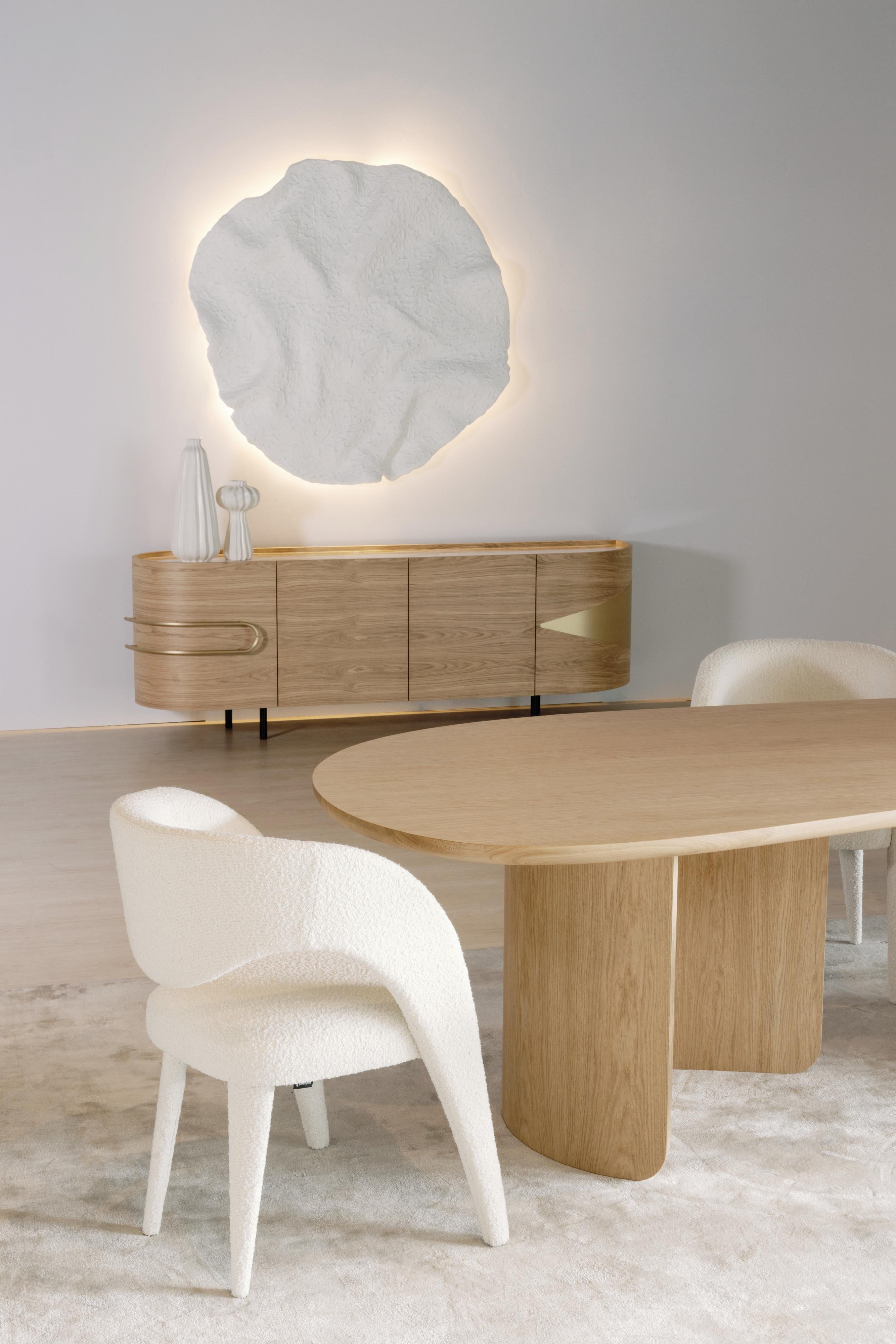 Aparador Olival moderno de mediados de siglo, roble, ónice, latón, hecho a mano por Greenapple en venta 8