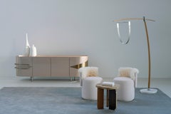 Modernes Olival-Sideboard aus der Mitte des Jahrhunderts, Onyxstein und Messing, handgefertigt von Greenapple