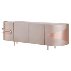 Mid-Century Modern Olival Sideboard, Rose Gold, Onyx, Handmade by Greenapple