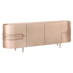 Credenza Olival moderna di metà secolo, oro rosa, Oliver, fatta a mano da Greenapple