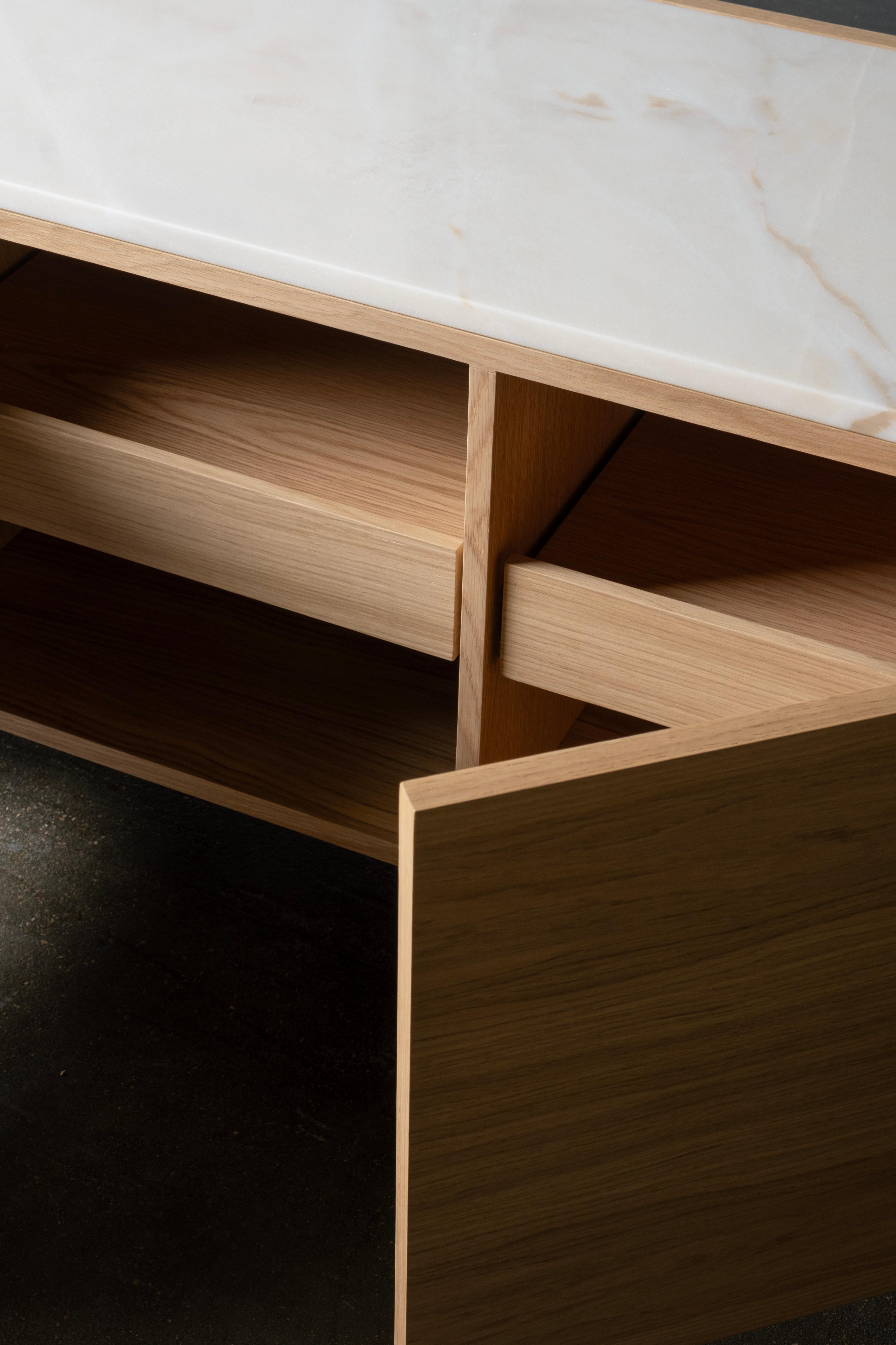 Mid-Century Modern Olival Sideboard TV Cabinet, Marble, Handmade by Greenapple For Sale 6