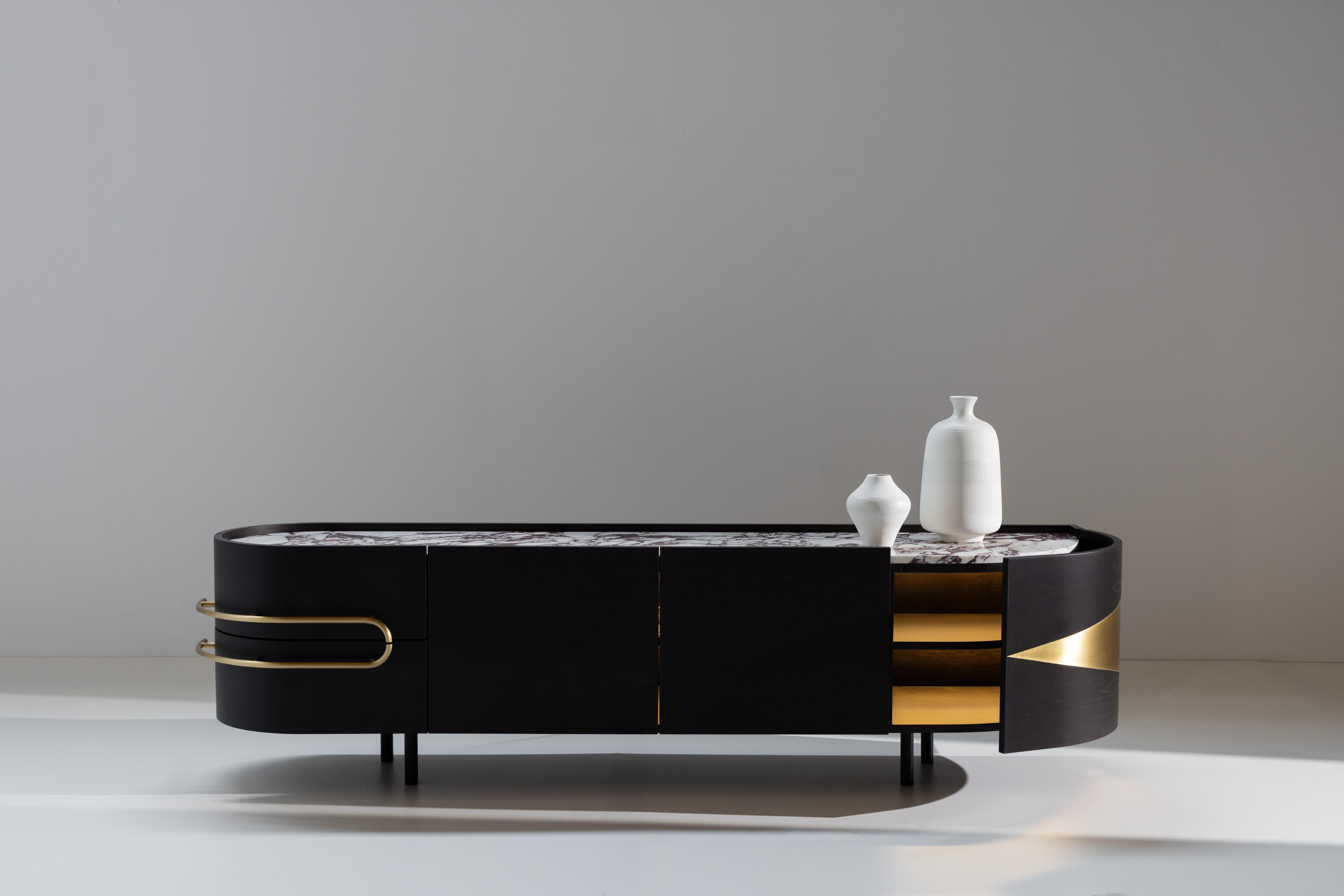 Credenza TV di Oliver, in marmo, fatta a mano da Greenapple in vendita 10