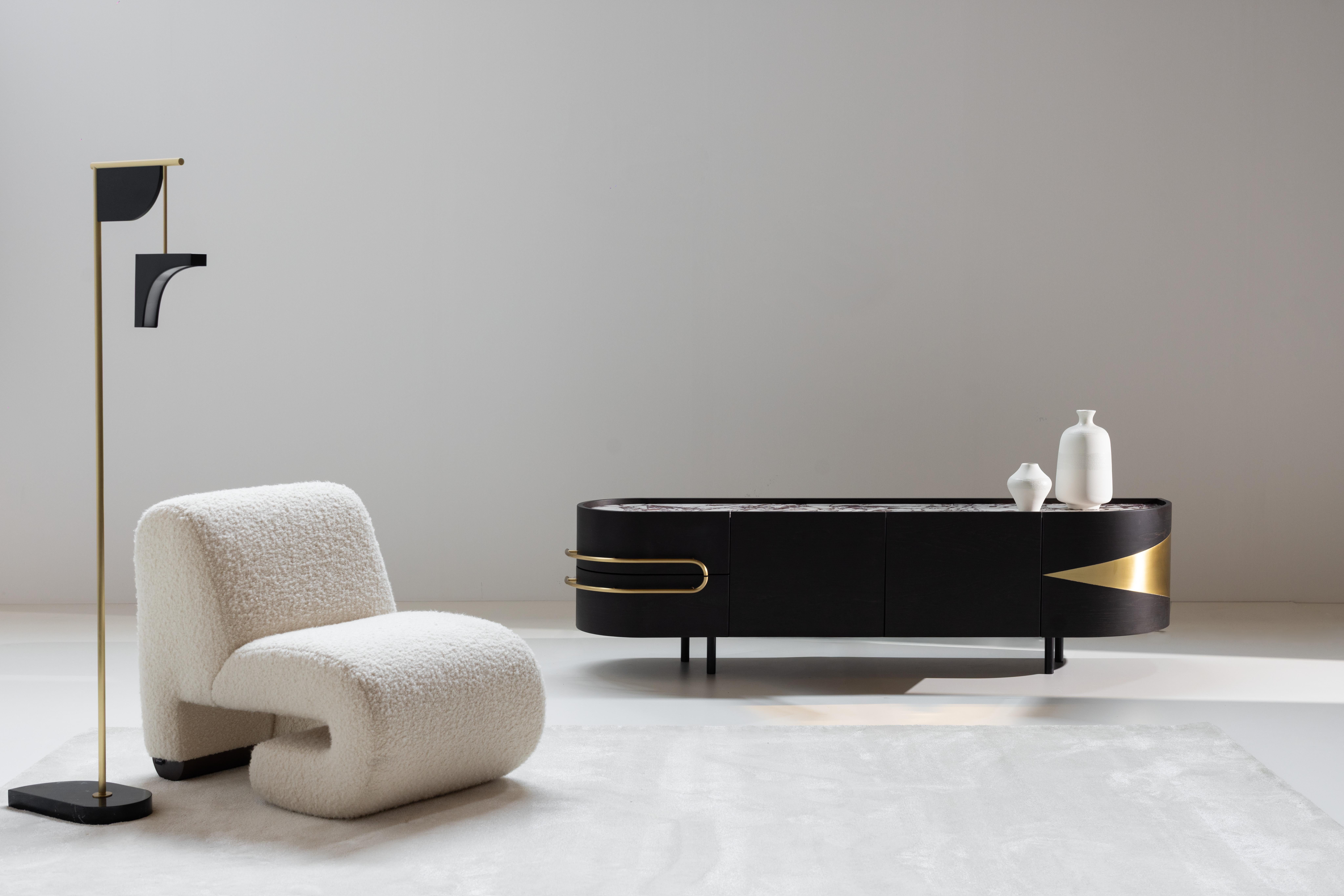 TV Cabinet Olival mi-siècle moderne, marbre, fabriqué à la main par Greenapple en vente 10