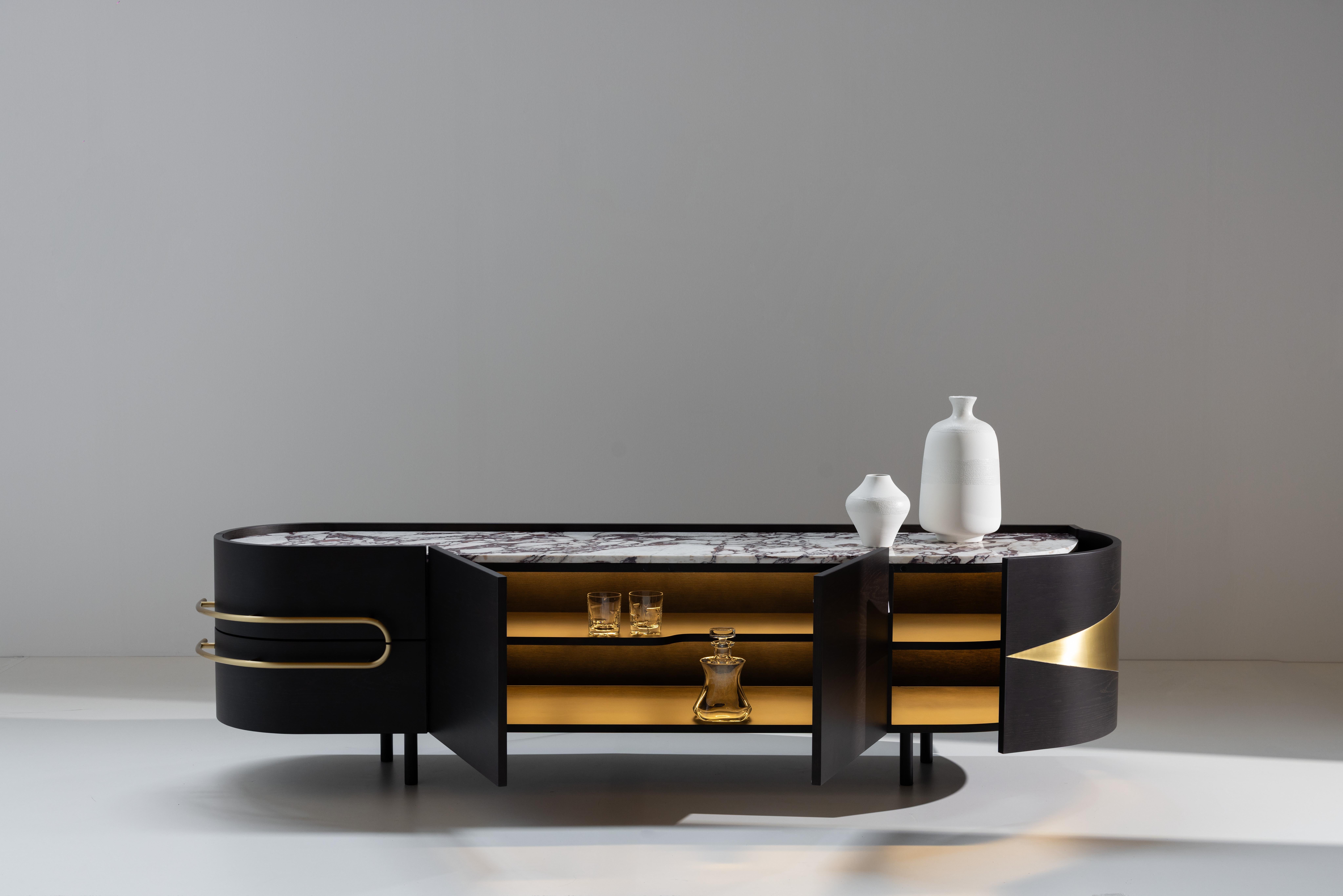 Credenza TV di Oliver, in marmo, fatta a mano da Greenapple in vendita 11