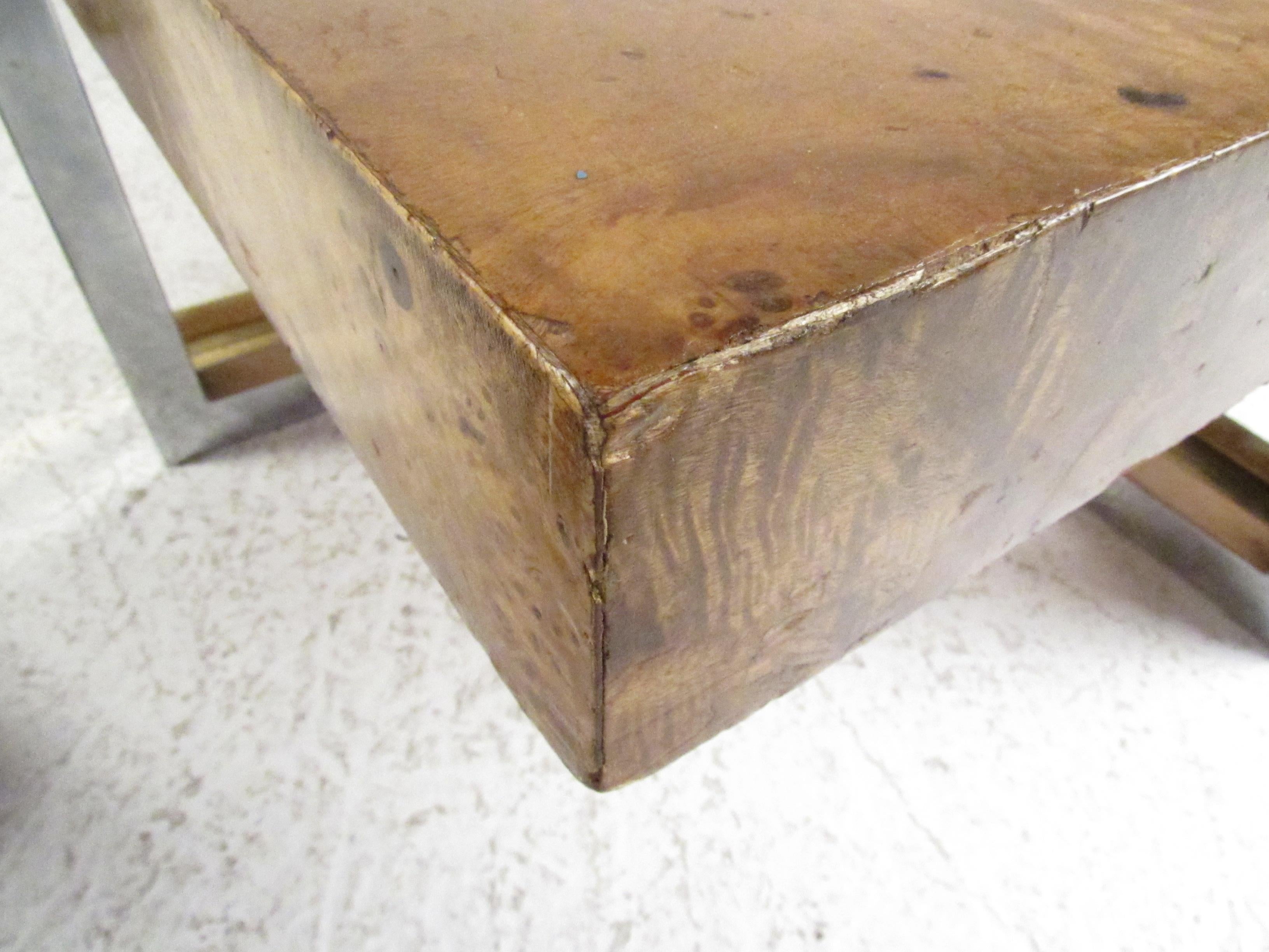 Mid-Century Modern Olive Burl Coffee Table For Sale 5