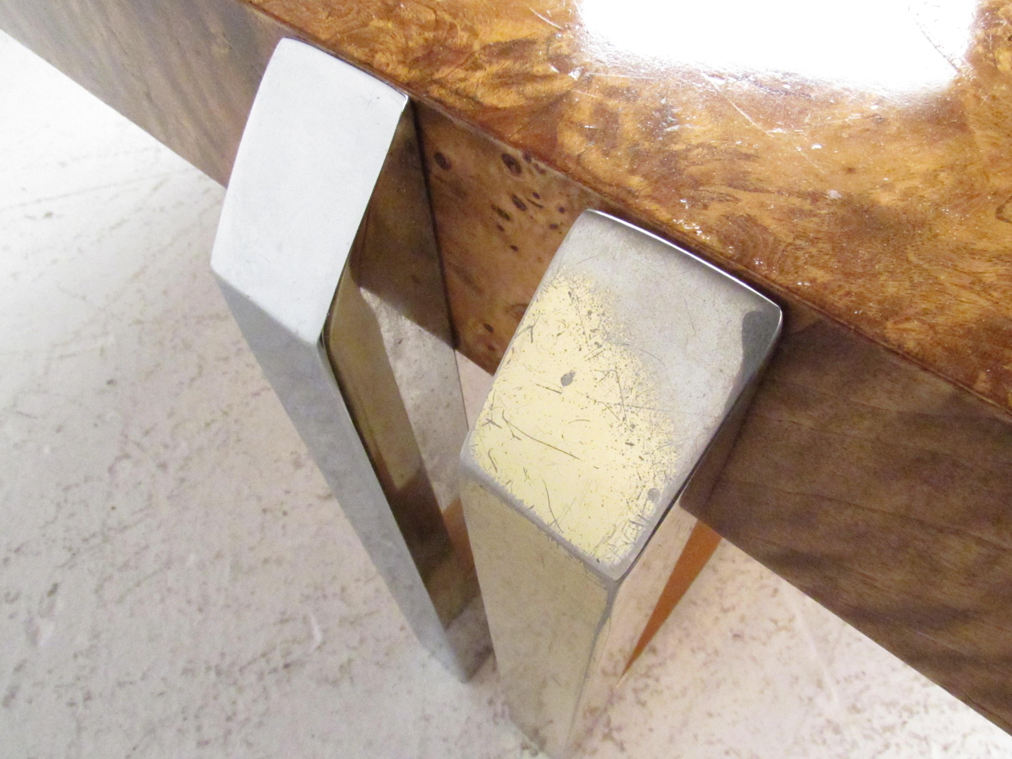 Mid-Century Modern Olive Burl Coffee Table For Sale 7