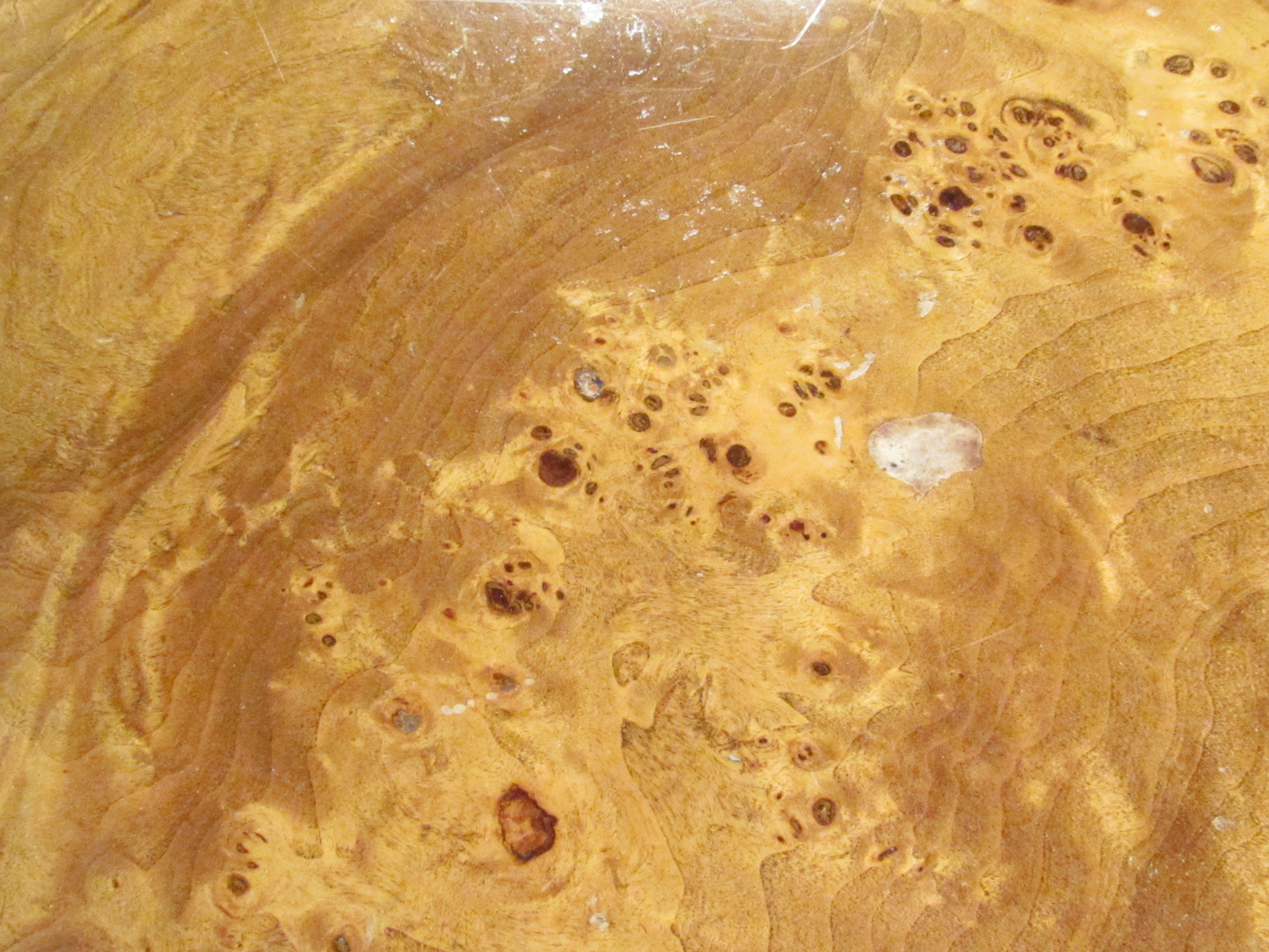 Mid-Century Modern Olive Burl Coffee Table For Sale 8