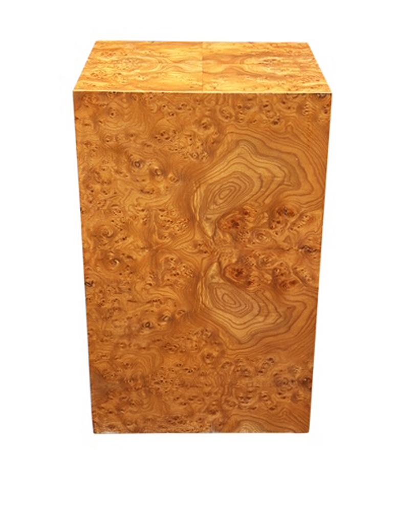 Mid-Century Modern Olive Burl Pedestal or Side Table after Milo Baughman For Sale 2
