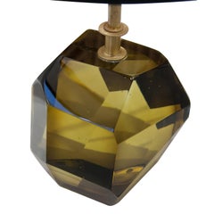 Mid-Century Modern Olive Green Murano Table Lamp, Italy, 1950