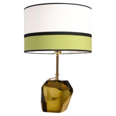 Mid-Century Modern Olive Green Murano Table Lamp, Italy, 1950