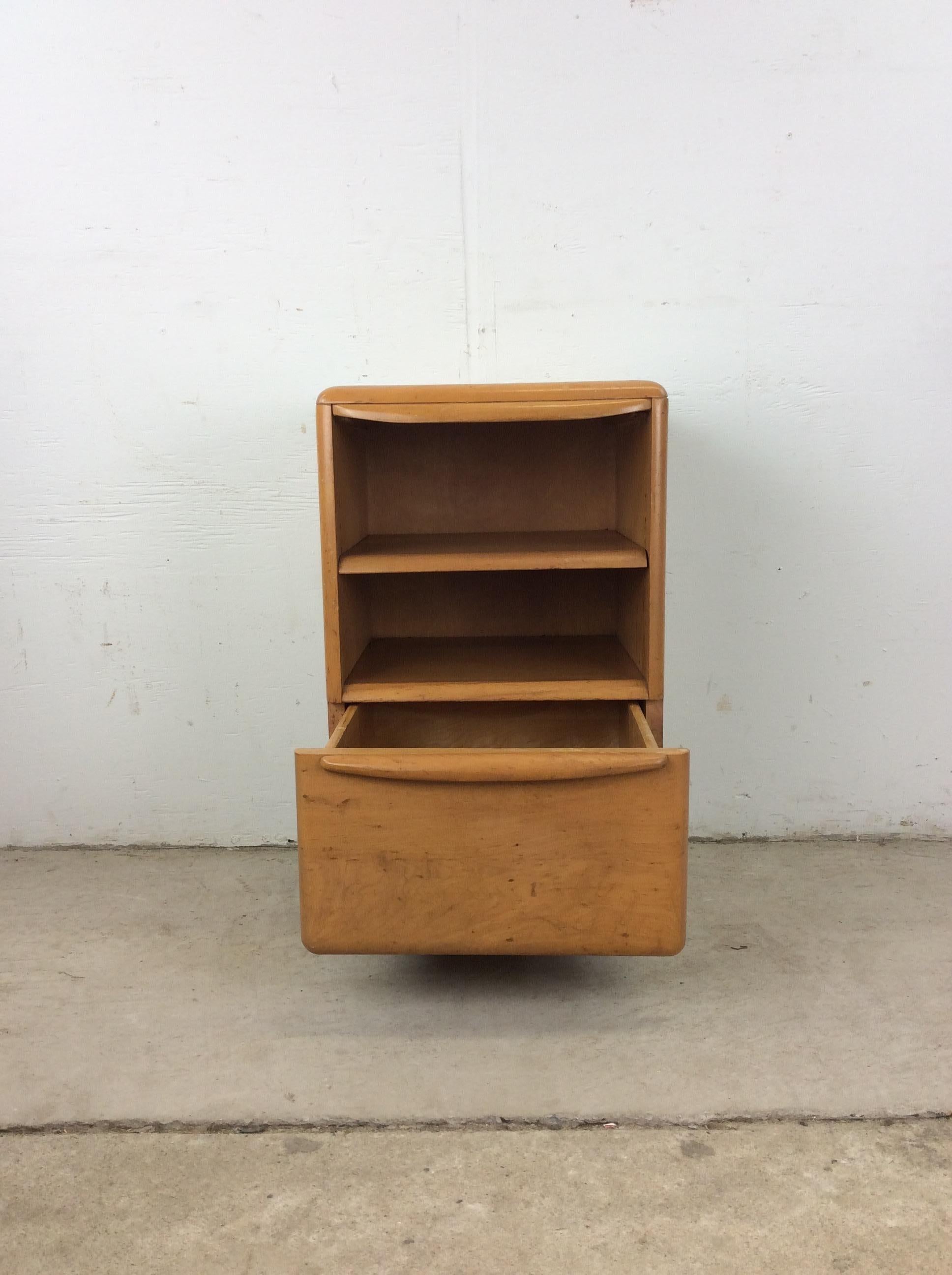 Wood Mid Century Modern One Drawer Nightstand by Heywood Wakefield