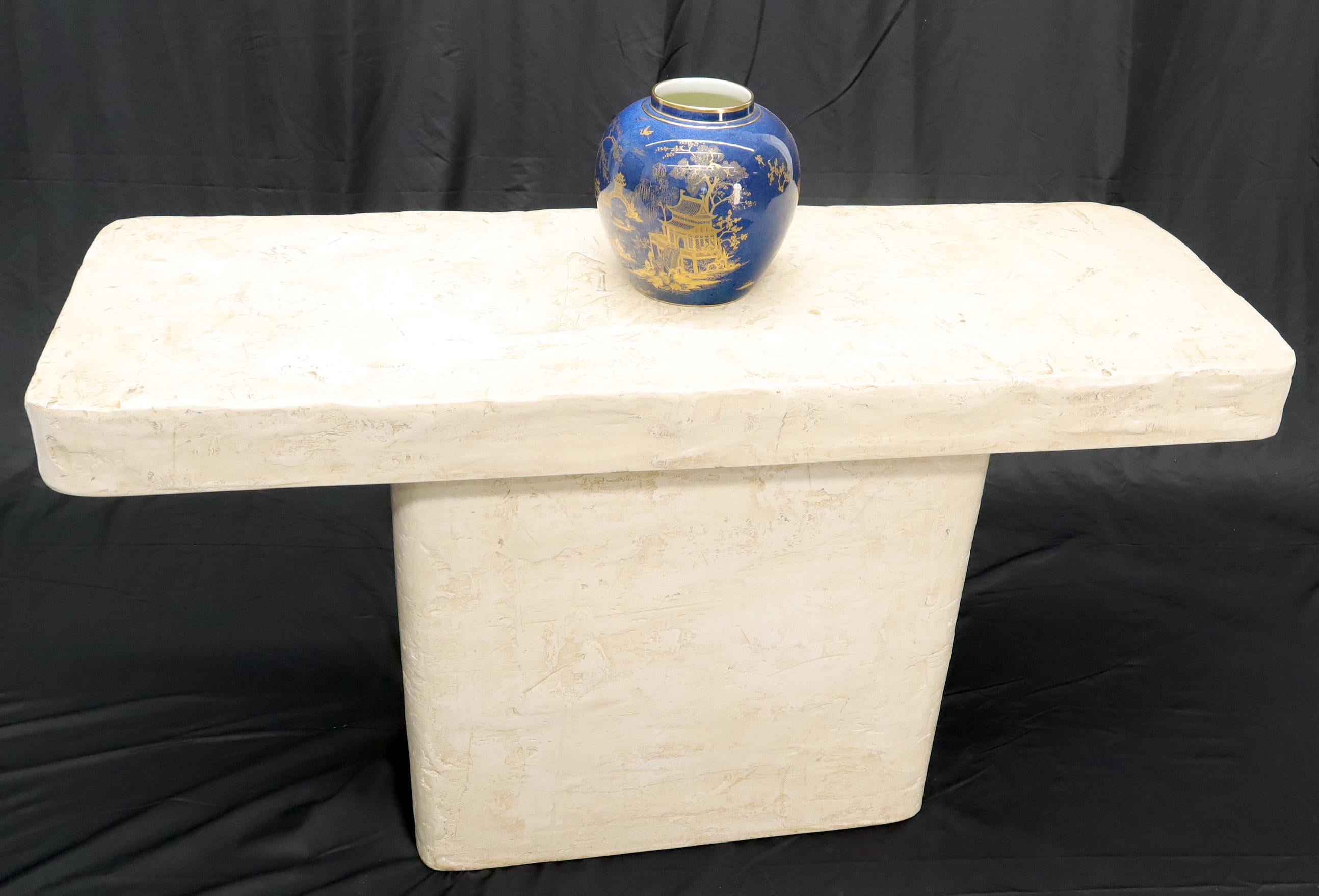 American Mid-Century Modern One Pedestal Composite Art Console Sofa Table For Sale
