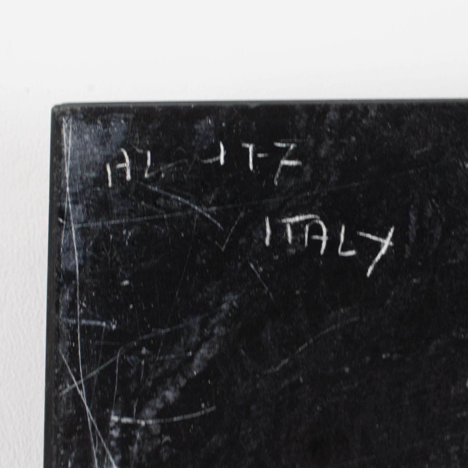 Mid-Century Modern Onyx and Marble Desk Accessory, Box, Pen Holder, Ruler, 3 pc For Sale 7