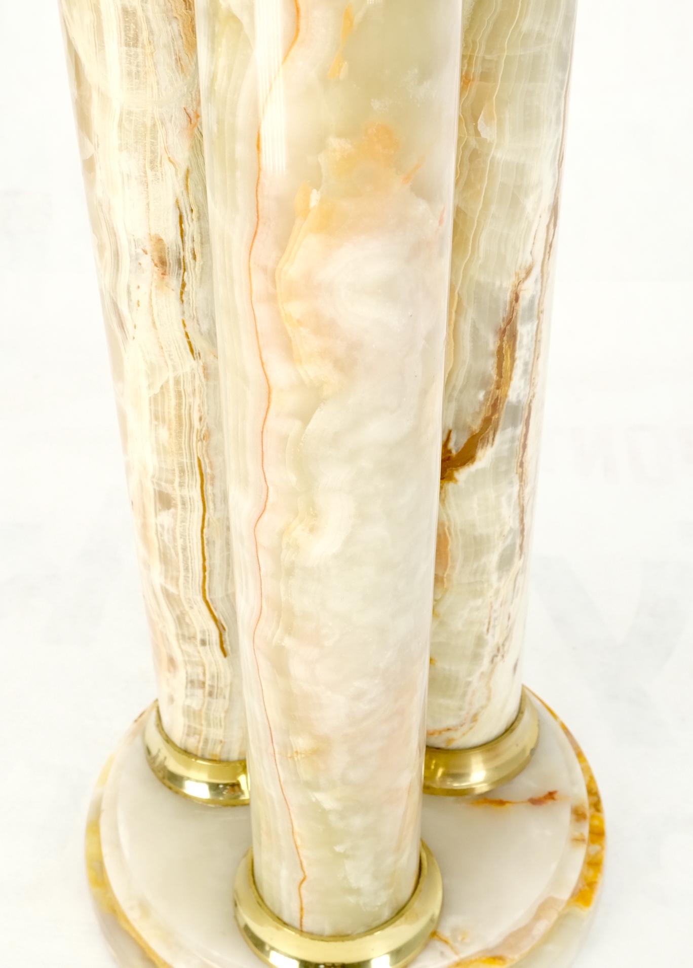 Mid-Century Modern Onyx Tripple Cylinder Base Side Table Stand Pedestal Table For Sale 1