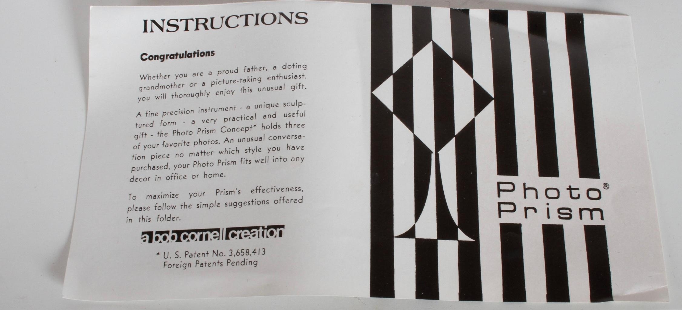 1960s MCM MOD OP-Art Chrome Base & Lucite Spinning Photo Prism Cube Sculpture For Sale 8