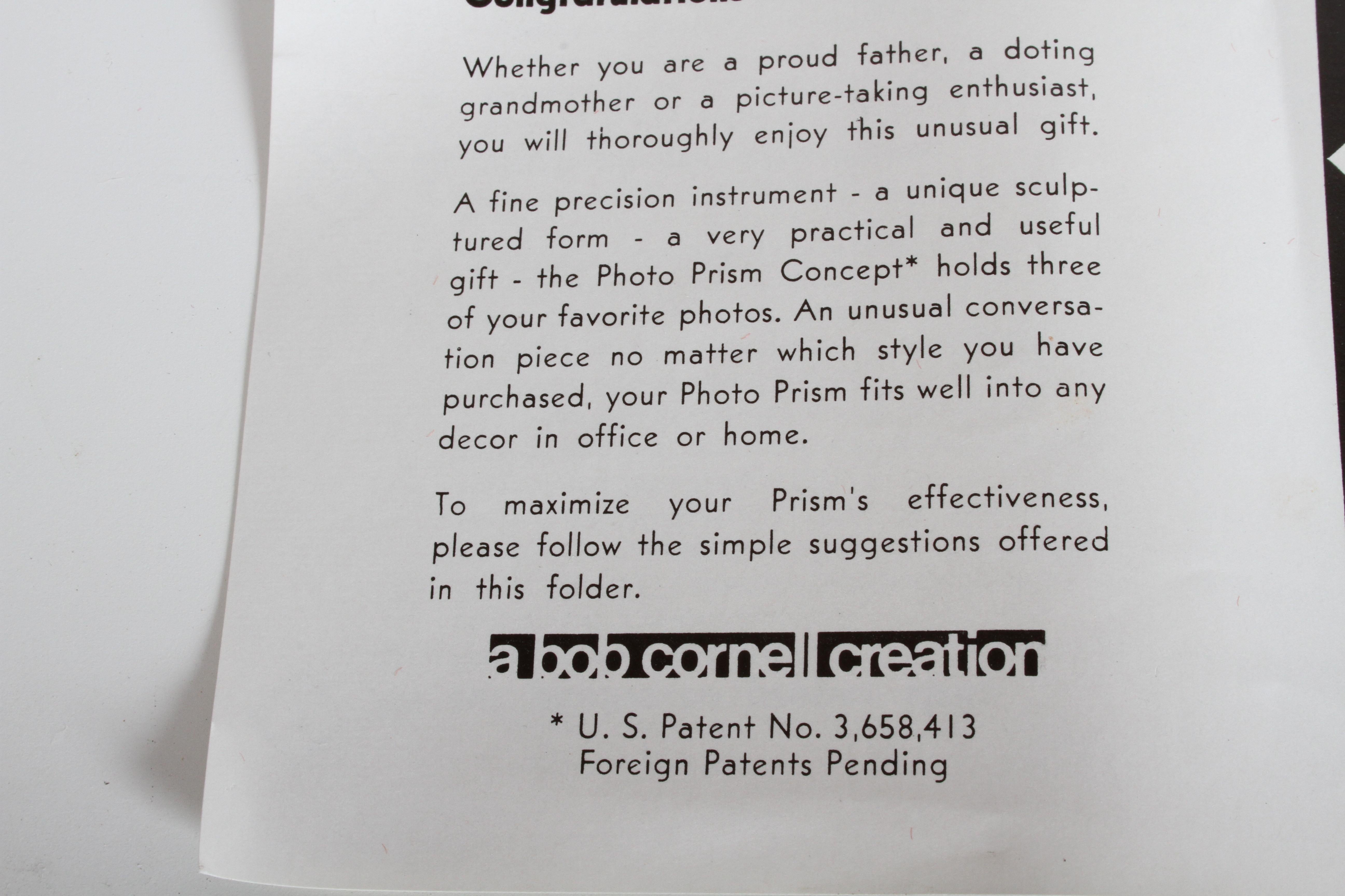 1960s MCM MOD OP-Art Chrome Base & Lucite Spinning Photo Prism Cube Sculpture For Sale 10