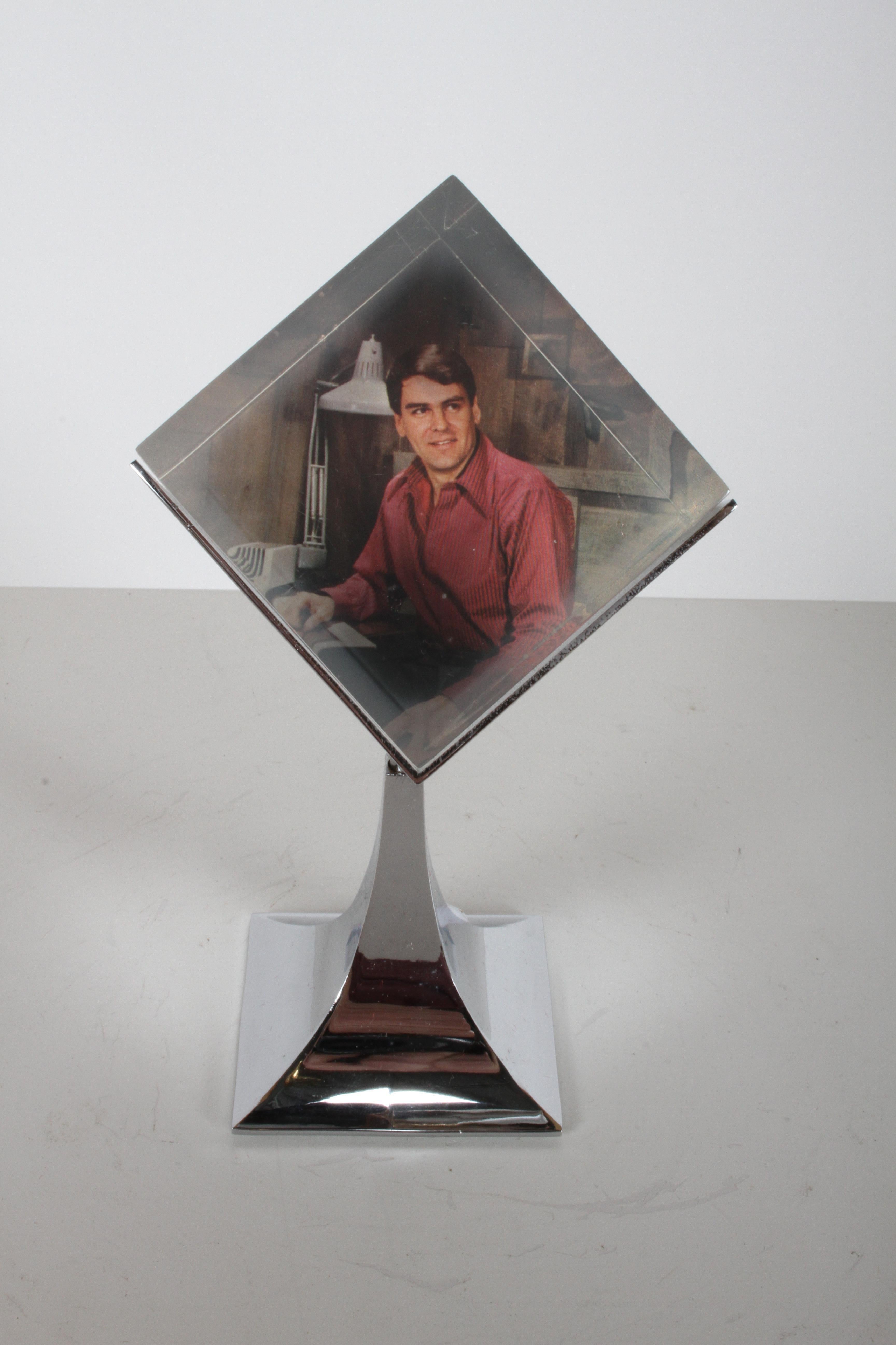lucite photo cube