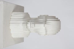 Mid-Century Modern OP-Art White Plywood Bust of Concentric Biomorphic Layers