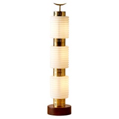 Lampada da terra opalina moderna di metà secolo